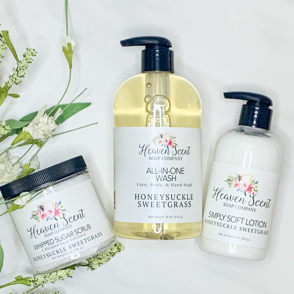 Honeysuckle Sweetgrass Gift Set Heaven Scent Soap Company